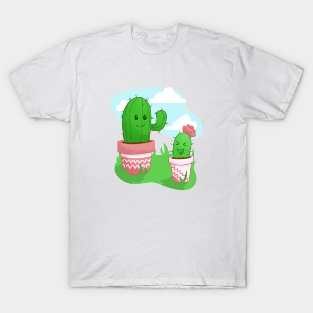 Cute Cactus Buddies T-Shirt by AviDTacti